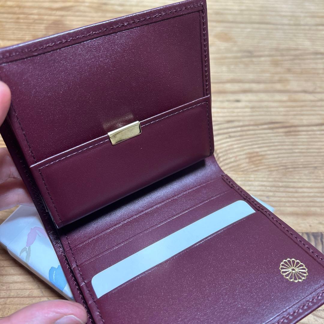 皇居 二つ折り財布 ワインレッド
