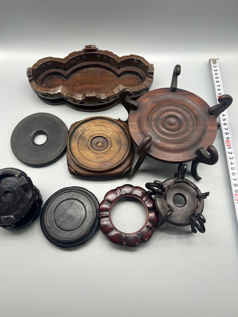 【骨董品】　老唐木底座　複数枚