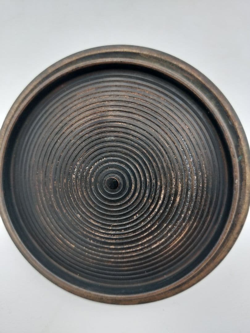 c088 鉄瓶 木瓜型 弦に富士の象嵌　茶道具 古物