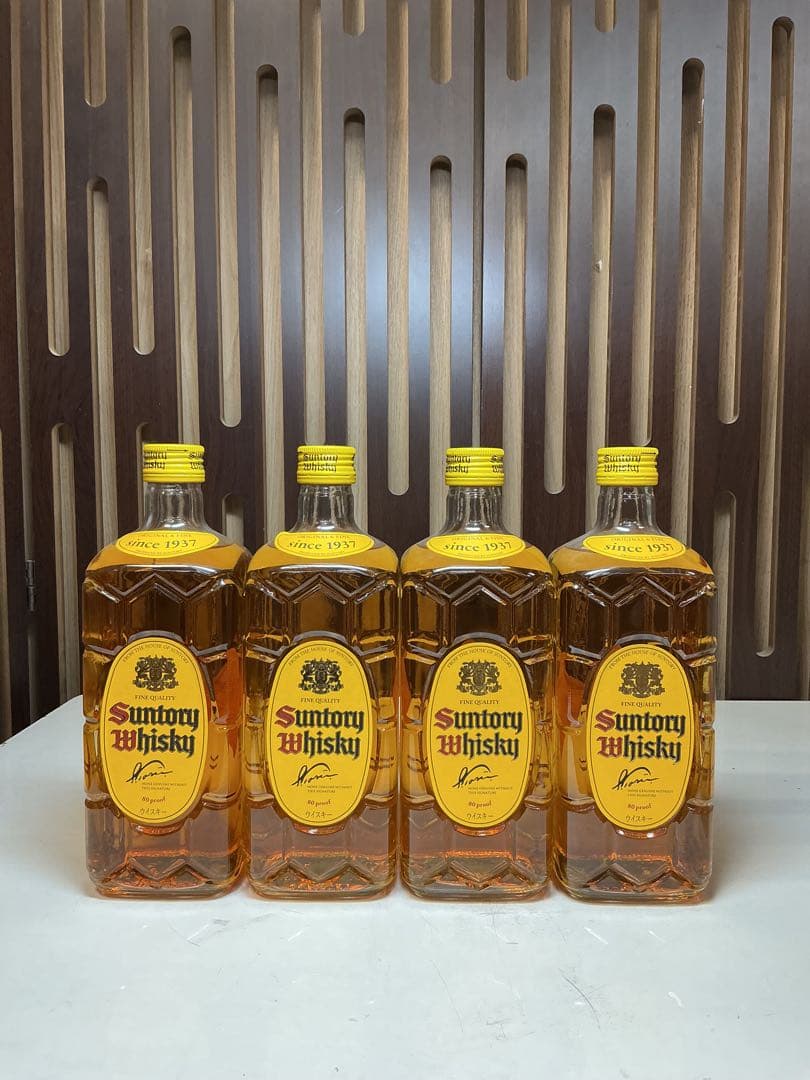 596［未開栓］サントリーウイスキー 角ビン 700ml 4本セット
