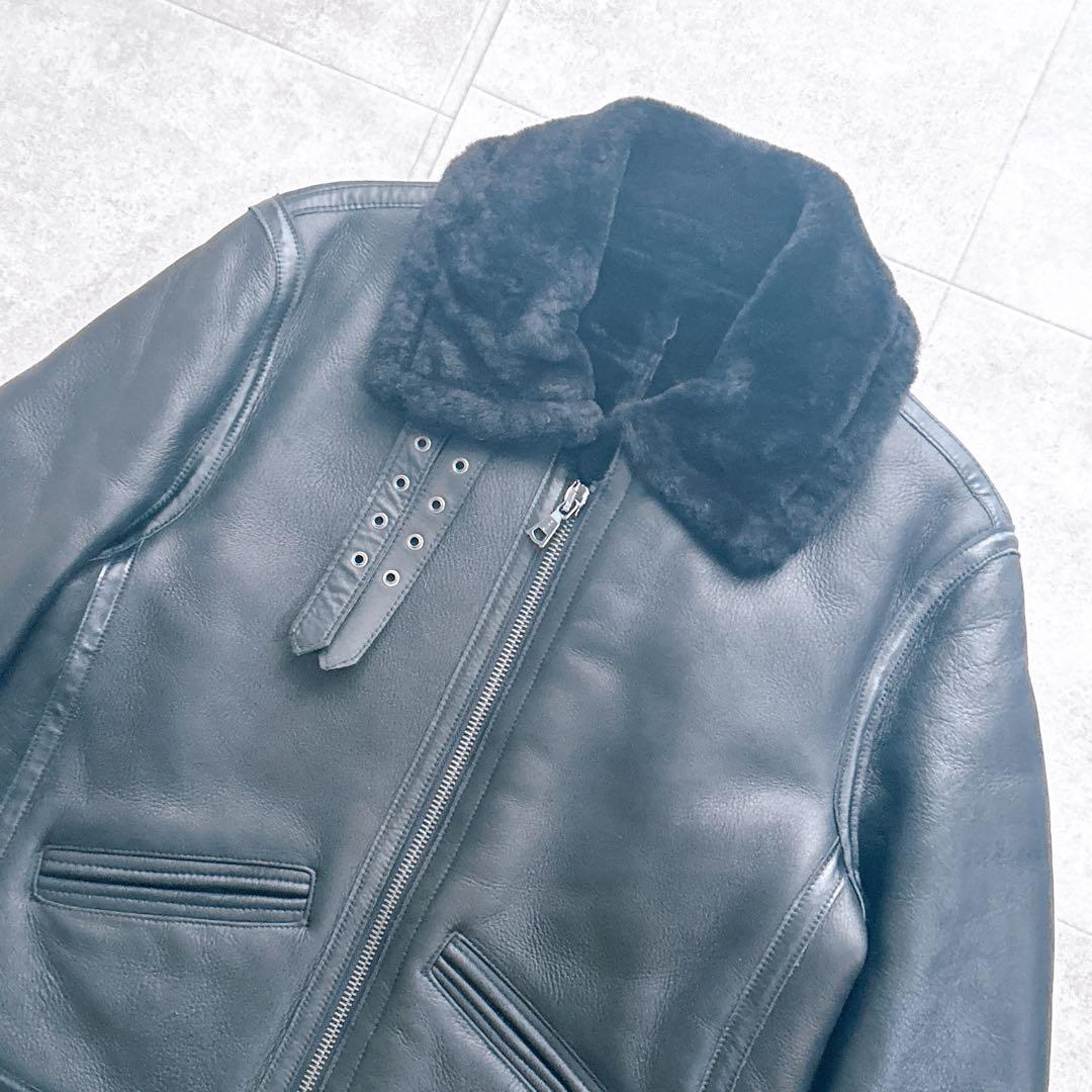 【美品✨】B-3 Flight Jacket シャーリング ムートン　黒 L