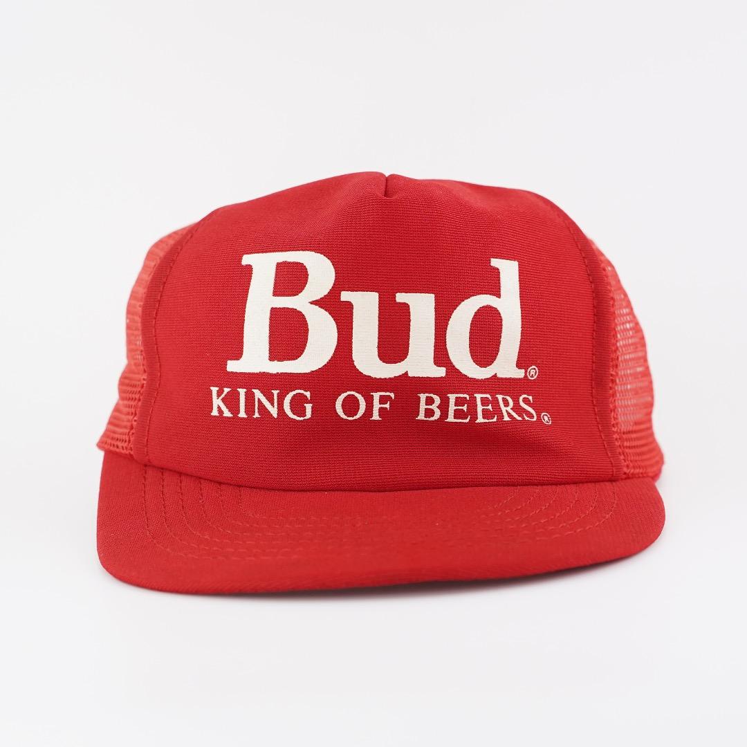 バドワイザー 帽子 キャップ メッシュ 90s USA製 企業 赤 18406
