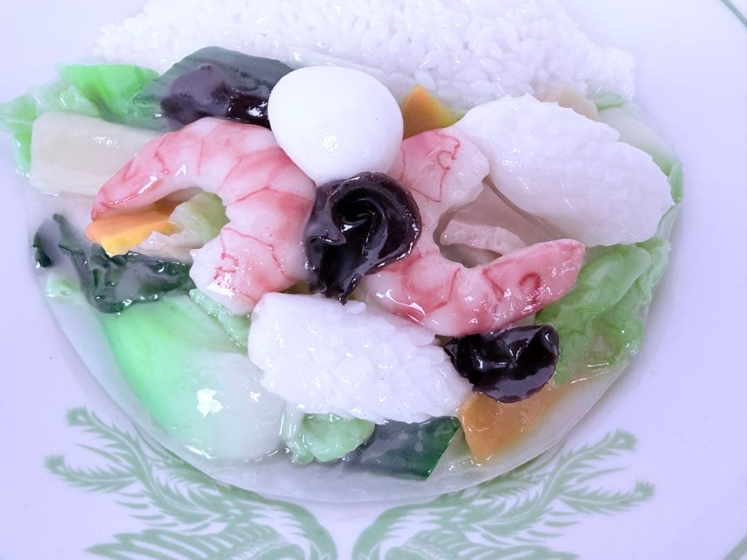昭和レトロ 海鮮うま煮丼 食品サンプル 中華料理 町中華 直径約23.5cm