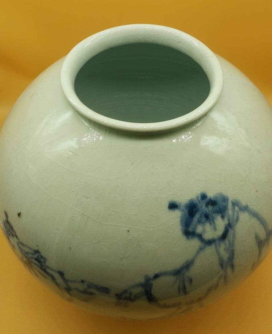 李朝 染付 壺 丁巳新正（1917年） 李範植