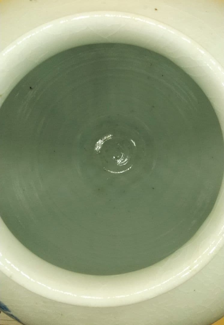 李朝 染付 壺 丁巳新正（1917年） 李範植