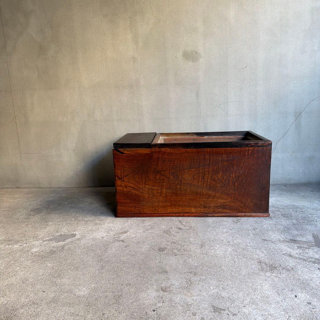 当時物　関東火鉢 欅 長火鉢　欅　黒柿　猫板　時代家具　アンティーク