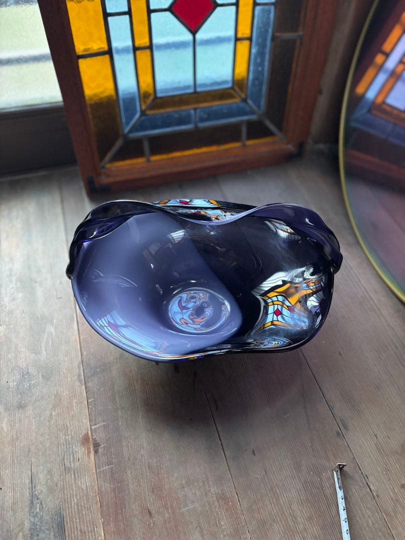 マルティーニ ガラス花器｜深紫の揺らぎが美しいヴィンテージフラワーベース