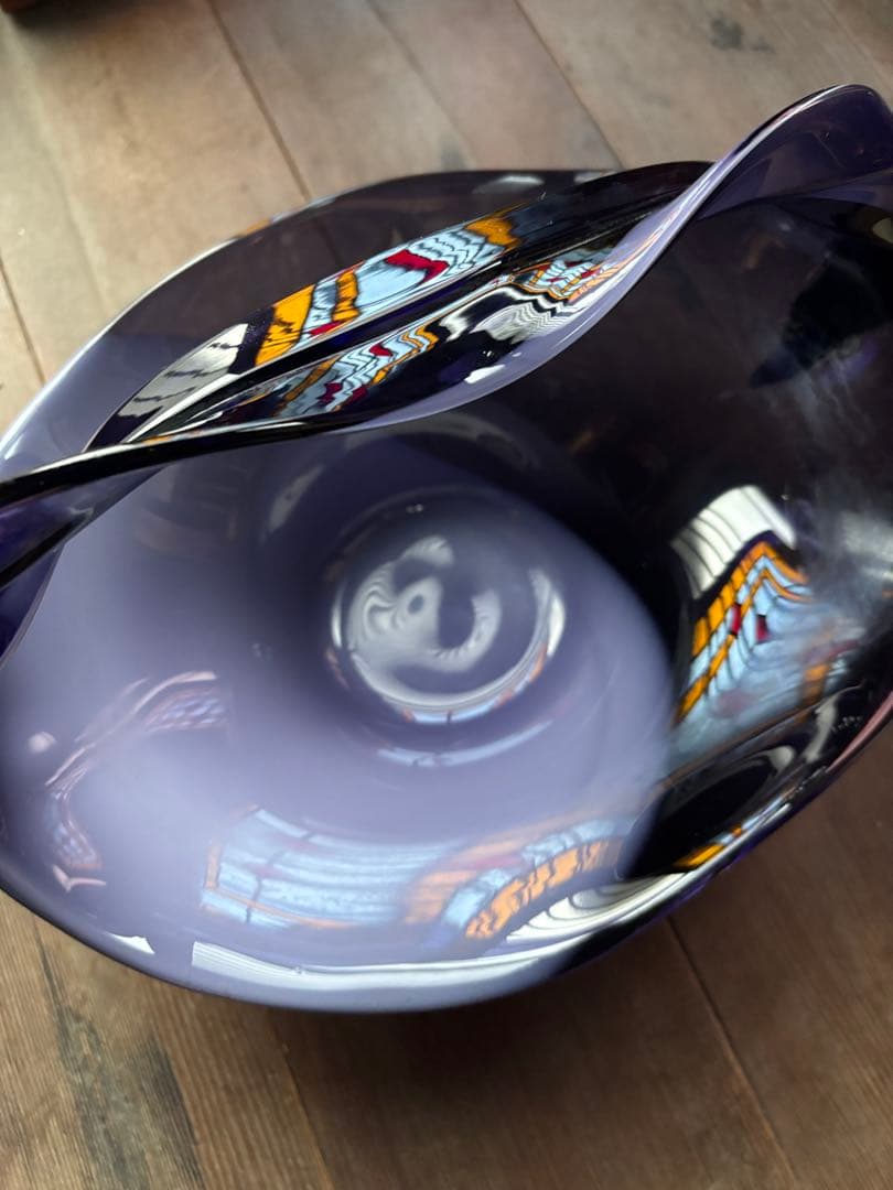 マルティーニ ガラス花器｜深紫の揺らぎが美しいヴィンテージフラワーベース