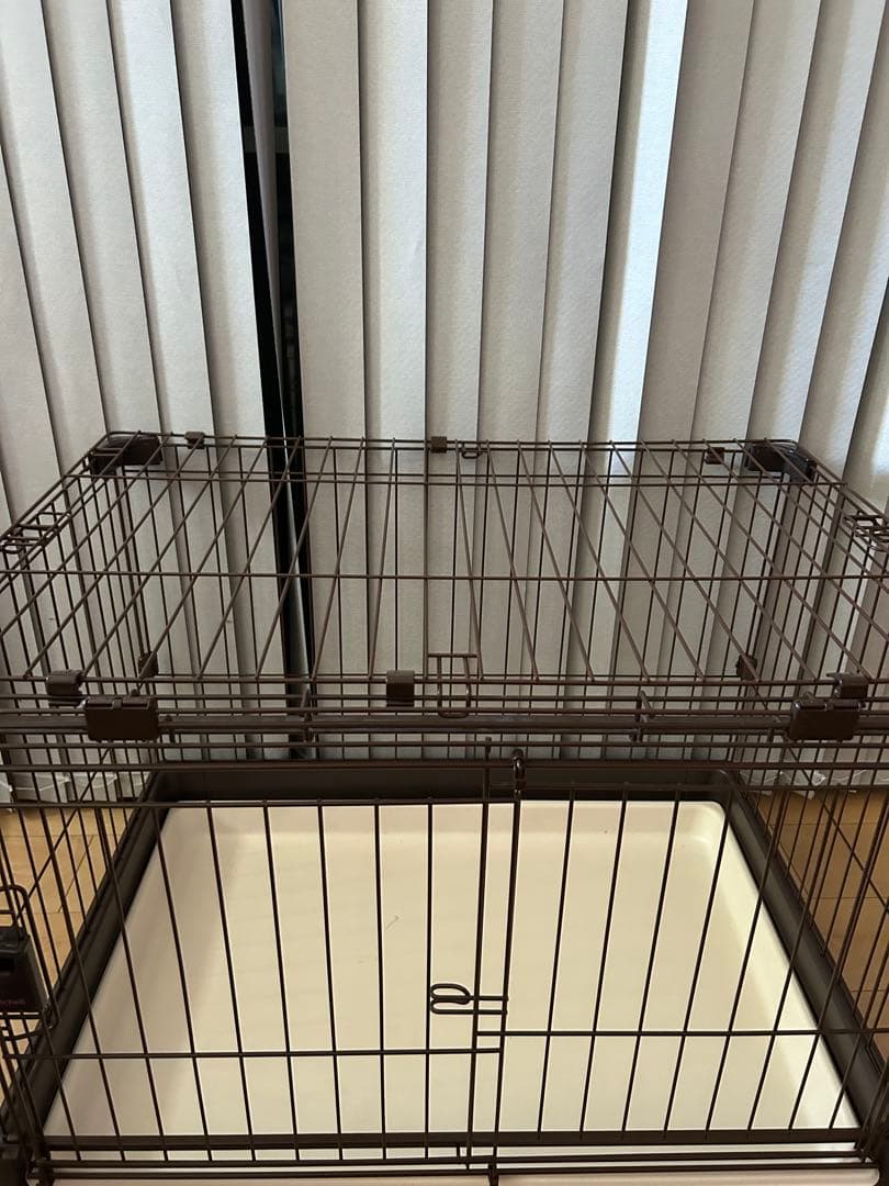 Richell 中型犬用 ケージ ブラウン　屋根付き