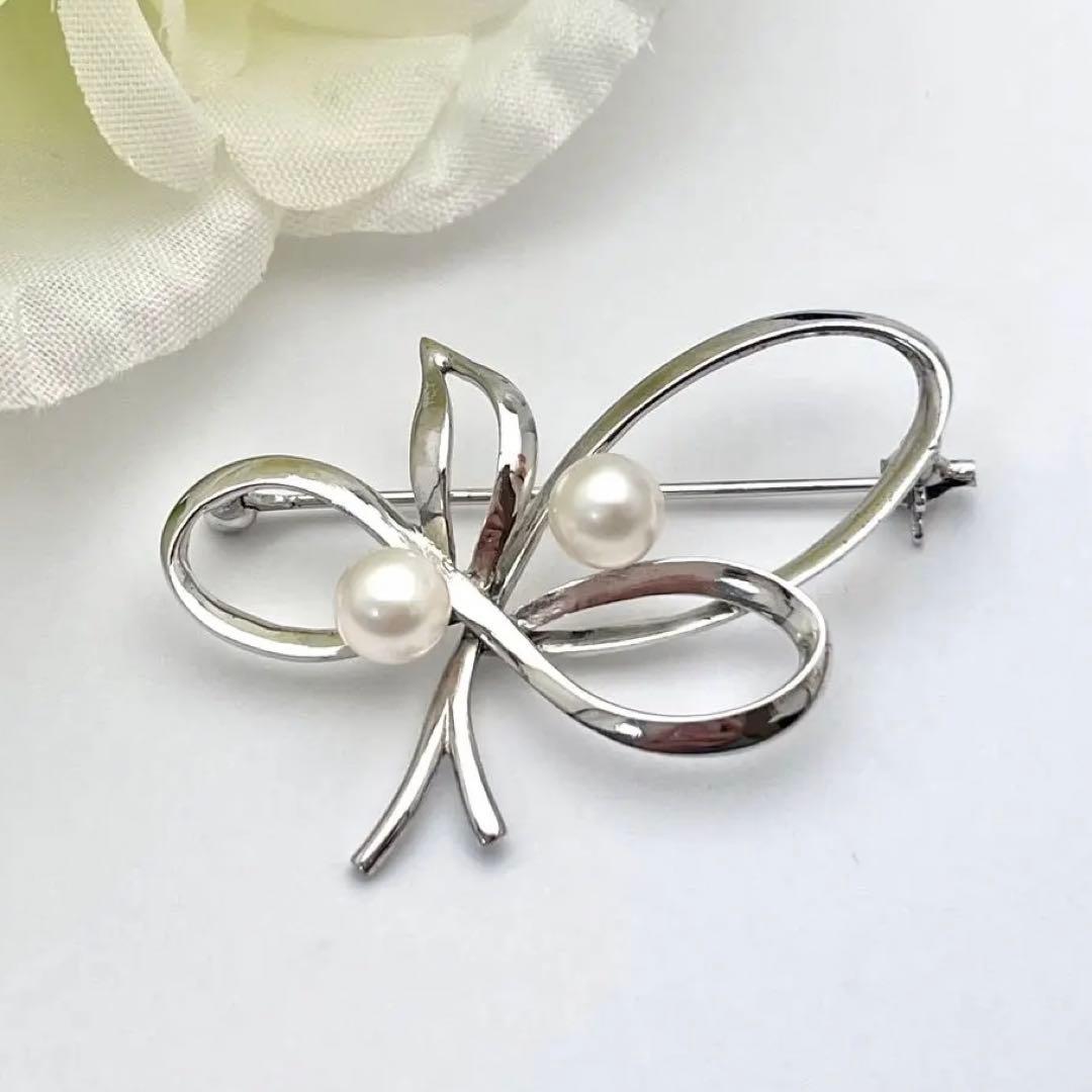 ☆美品☆ミキモト　パール　ブローチ　シルバー　皇室御用達ブランド