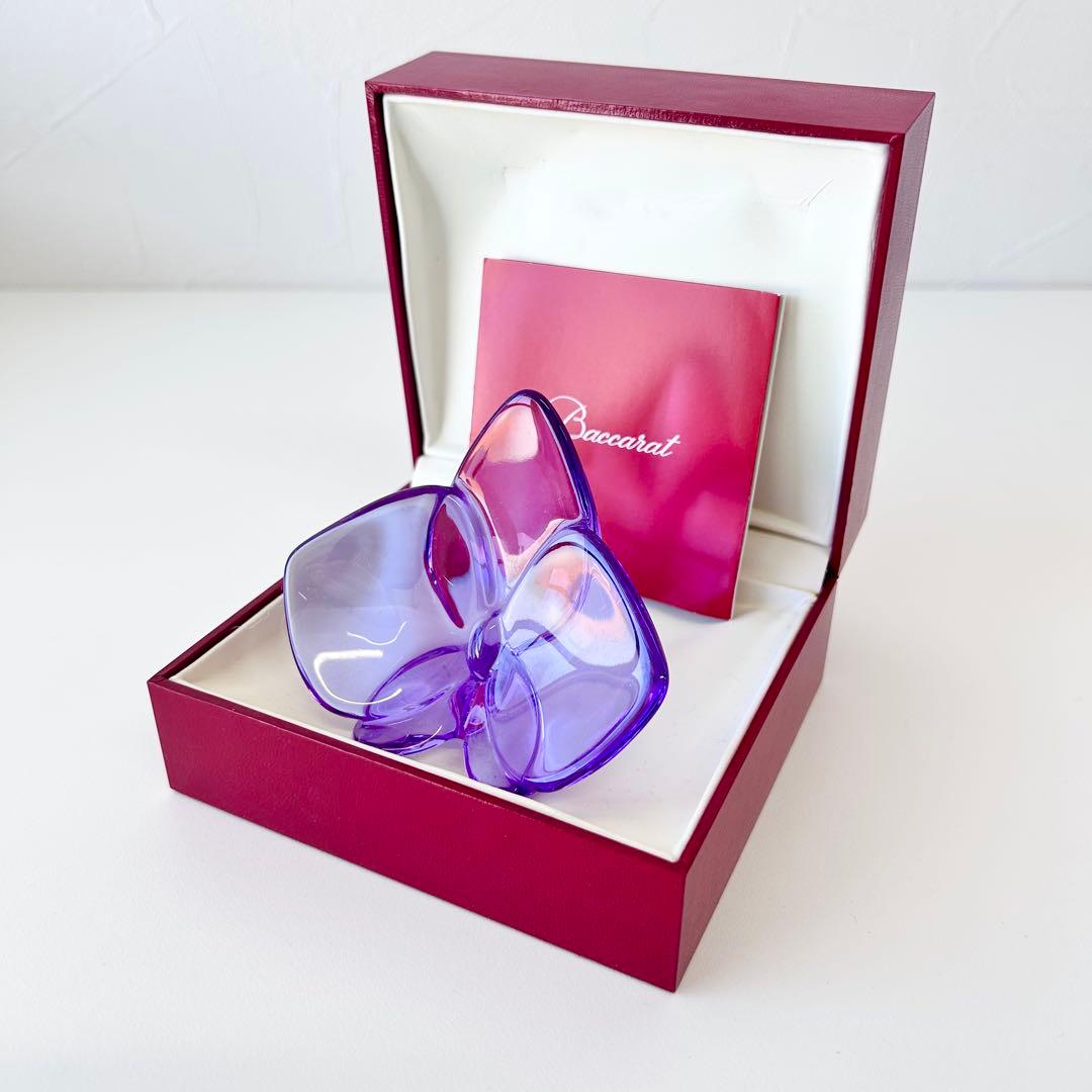 (k20)Baccarat バカラ オーキッドフラワー 洋蘭 パープル