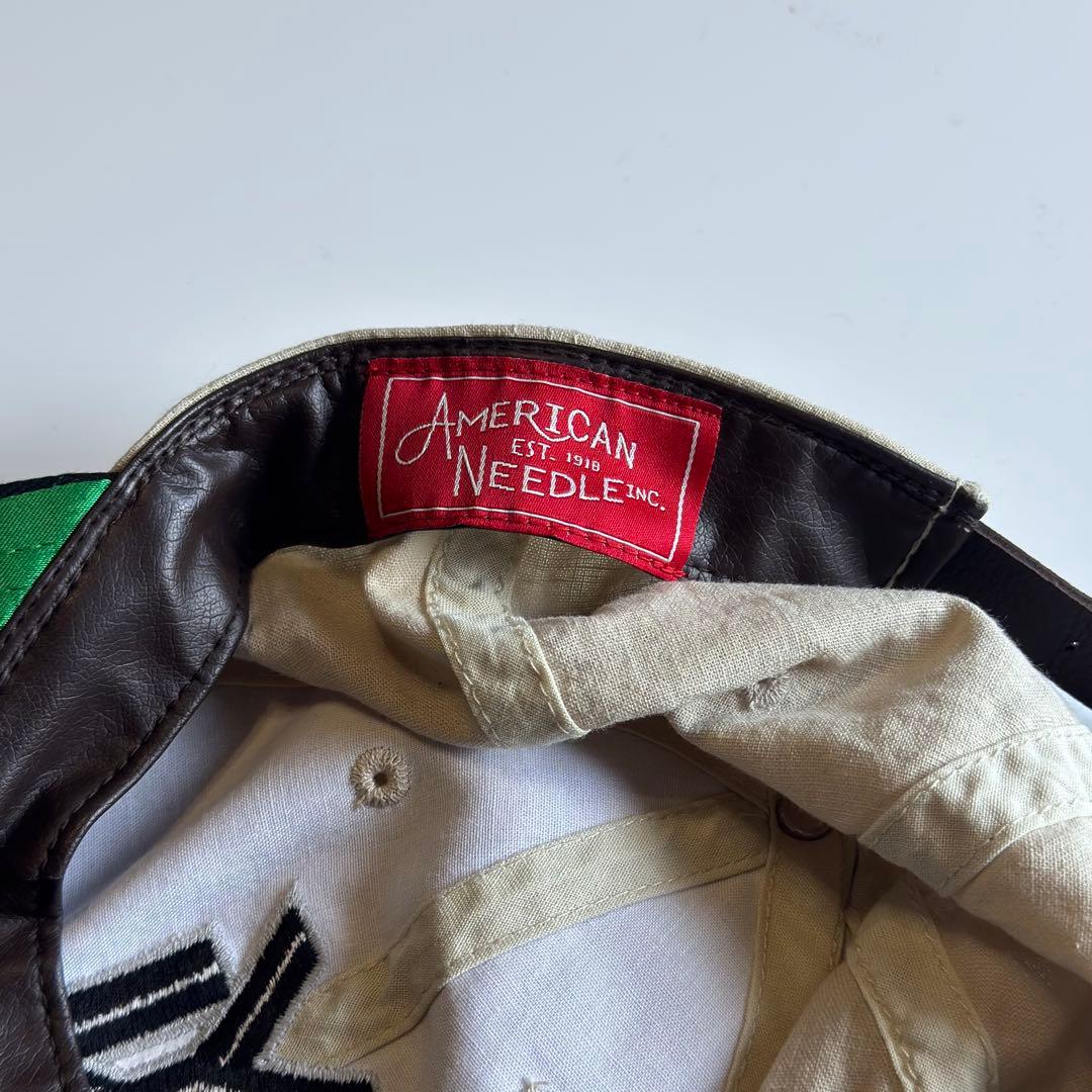 美品 アメリカンニードル ベースボールキャップ NY 刺繍 ロゴ