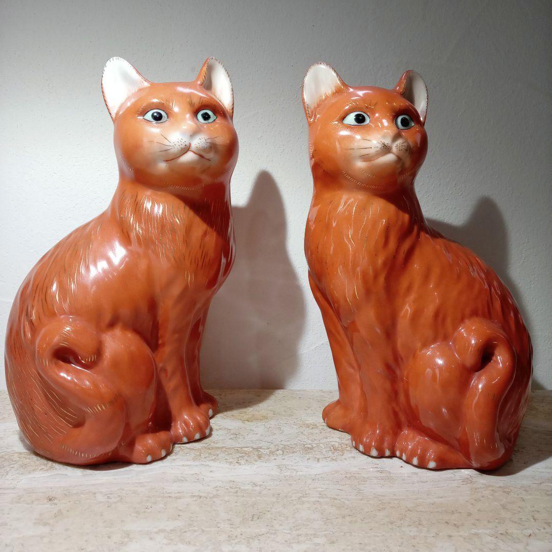 ヴィンテージ品　ネコ置物1対