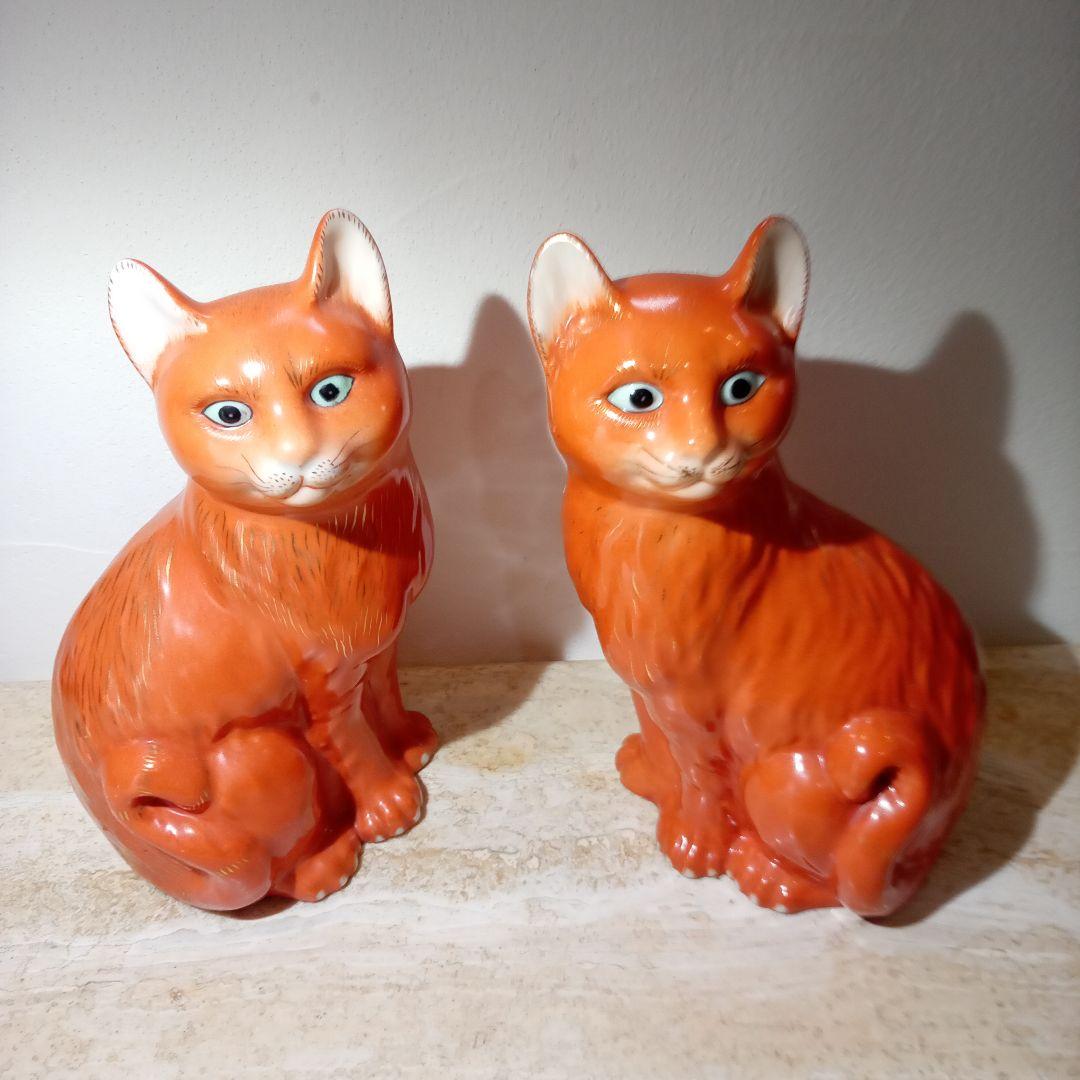 ヴィンテージ品　ネコ置物1対