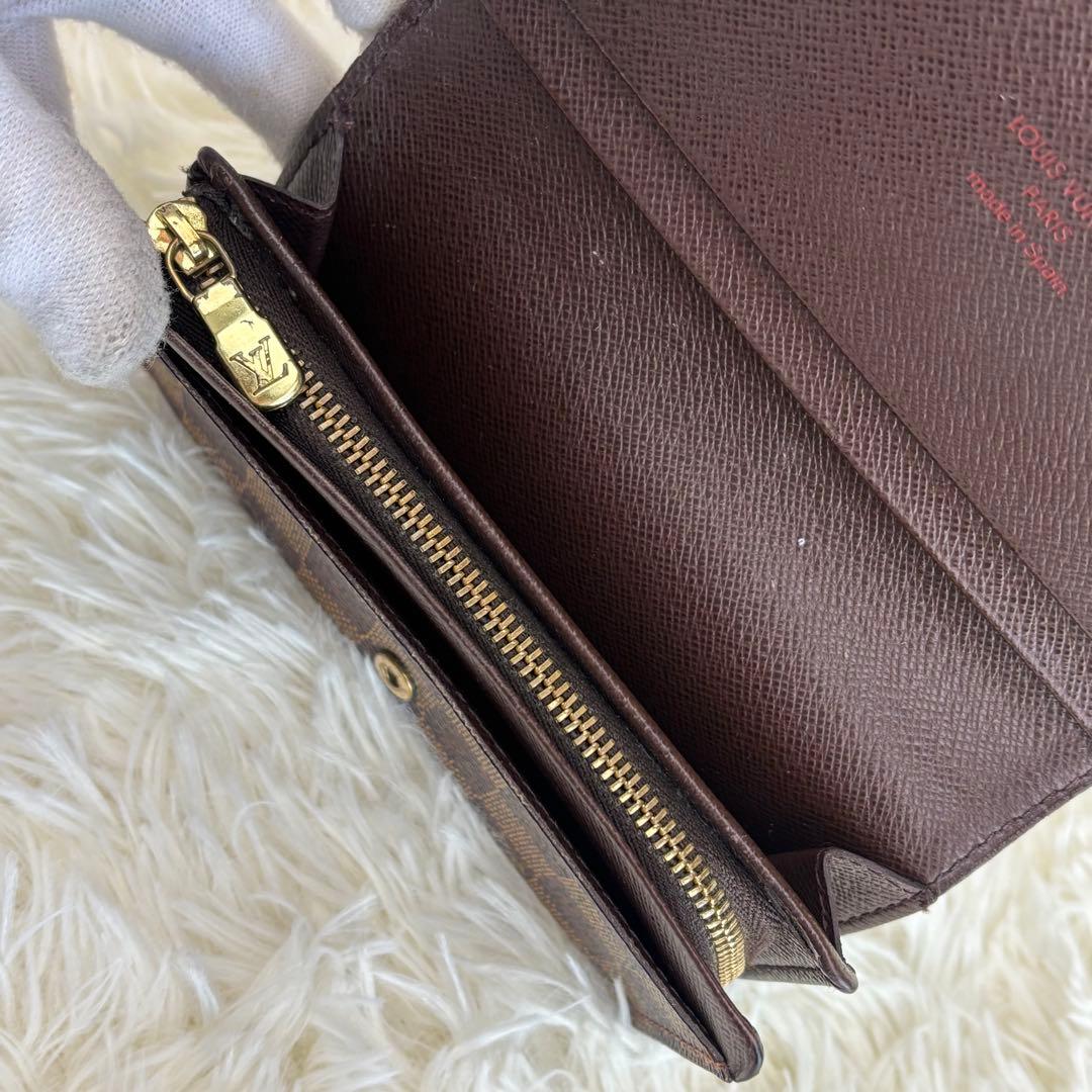 美品！ルイヴィトン ダミエ エベヌ　ポルトフォイユ トレゾール L字財布