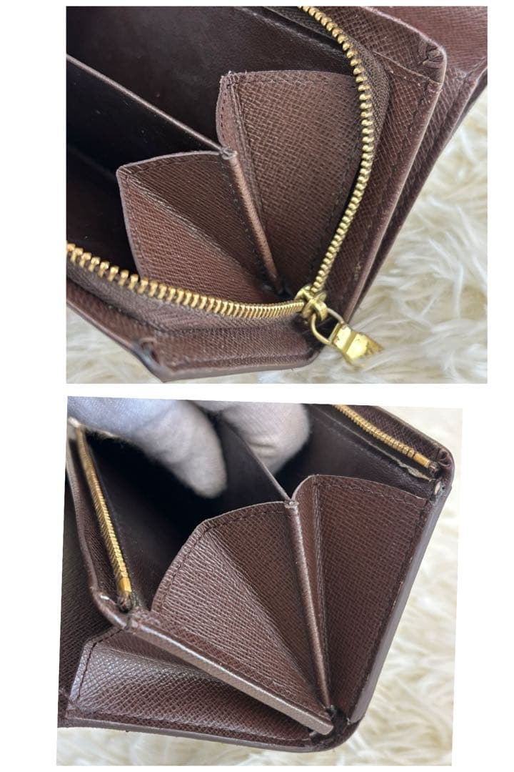 美品！ルイヴィトン ダミエ エベヌ　ポルトフォイユ トレゾール L字財布