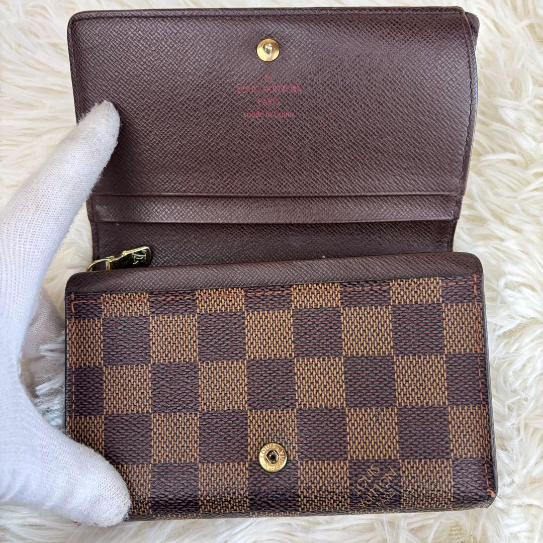 美品！ルイヴィトン ダミエ エベヌ　ポルトフォイユ トレゾール L字財布