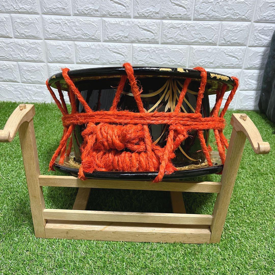 伝統芸能 締太鼓 和太鼓 スタンド バチ ケース付き 和楽器 打楽器
