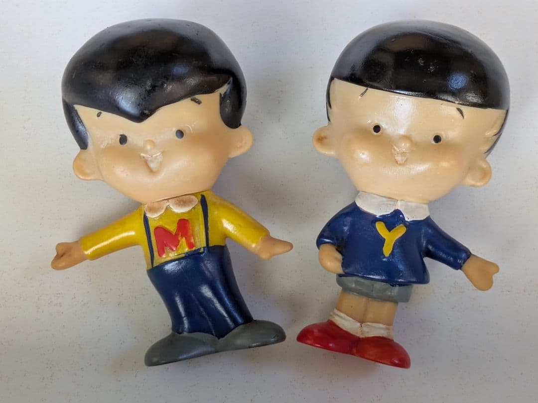 は*ら様 昭和30年代　初代ヤン坊マー坊天気予報キャラクター人形　ビニール製