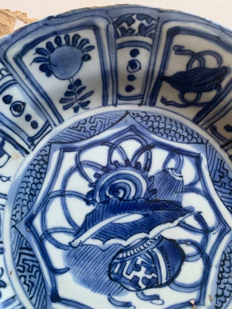 中国明時代染付お皿(七寸)