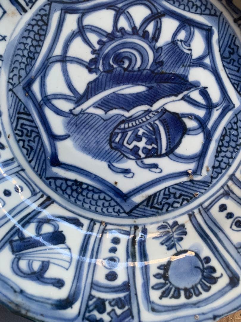 中国明時代染付お皿(七寸)