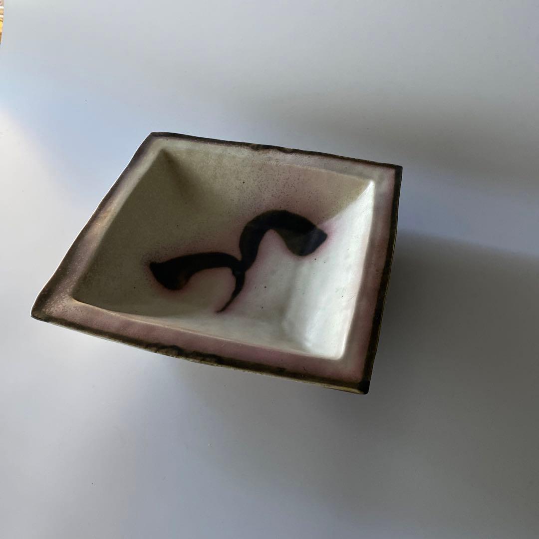 李朝 大皿 角皿 鉄砂文様 飾り皿