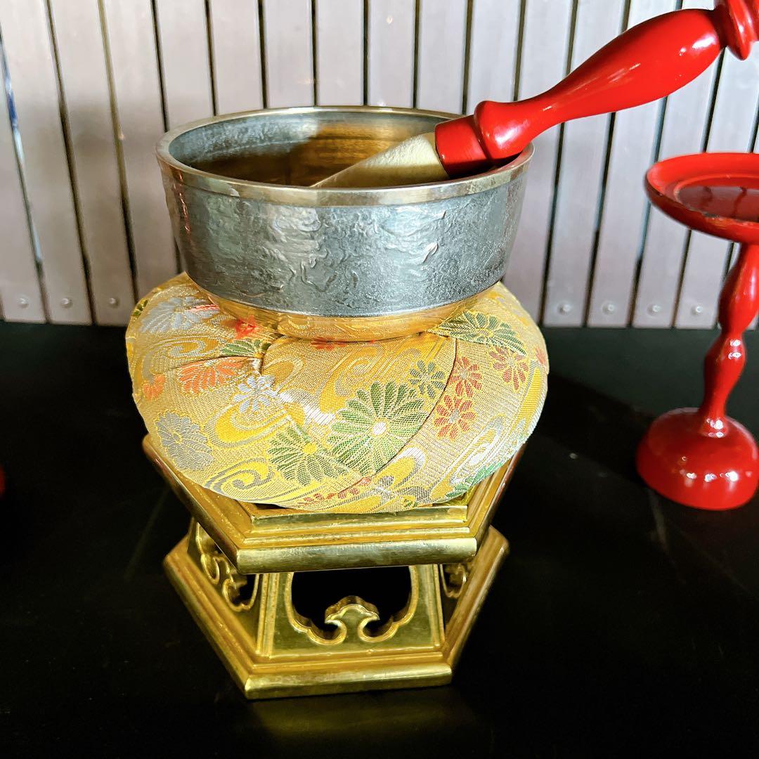 【わたる　時代物】レア　おりん　仏具セット　仏壇 仏具 美術品　極上