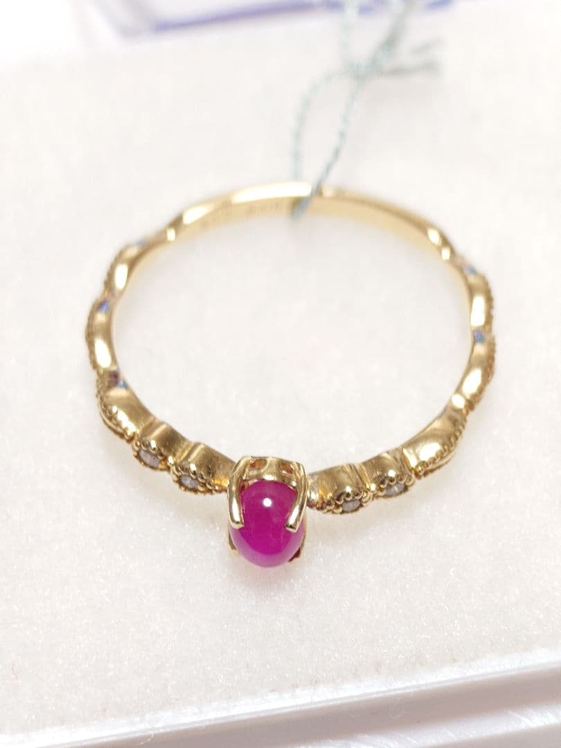 さ*ー様 K18天然スタールビー　ダイヤモンド　リング　10号