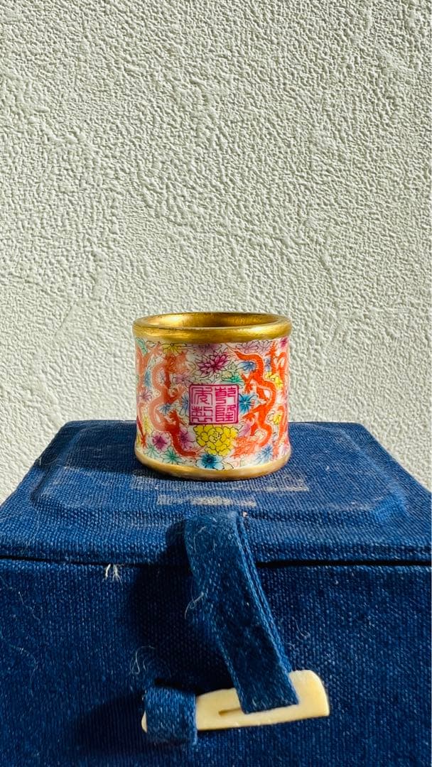 【骨董品】龍紋指輪 乾隆在銘 中国美術 美品