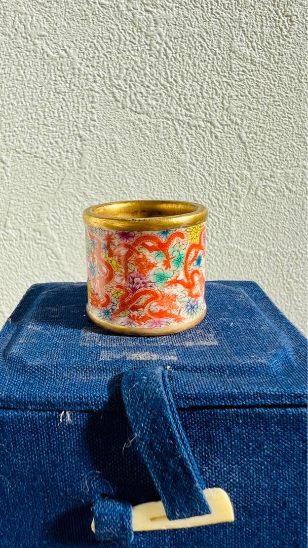 【骨董品】龍紋指輪 乾隆在銘 中国美術 美品