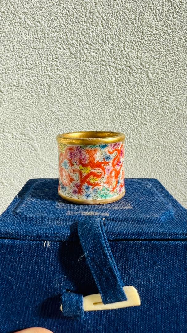 【骨董品】龍紋指輪 乾隆在銘 中国美術 美品