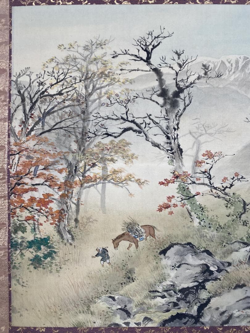 g*d様 柳道成 深秋図 二重箱 共箱 川端龍子師事 元青龍社 春展 掛軸241