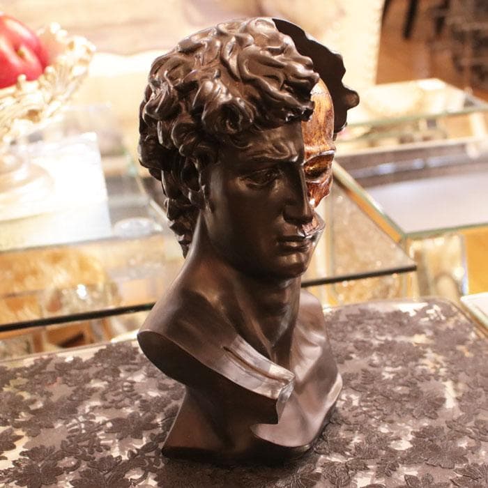 ダビデ×スカル アートオブジェ ダビデ像 胸像 インテリア 128-123