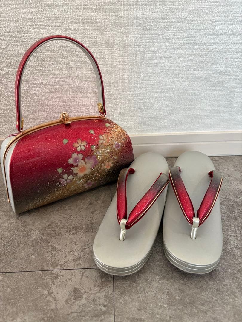 成人式に⭐︎和装用バッグと厚底草履セット