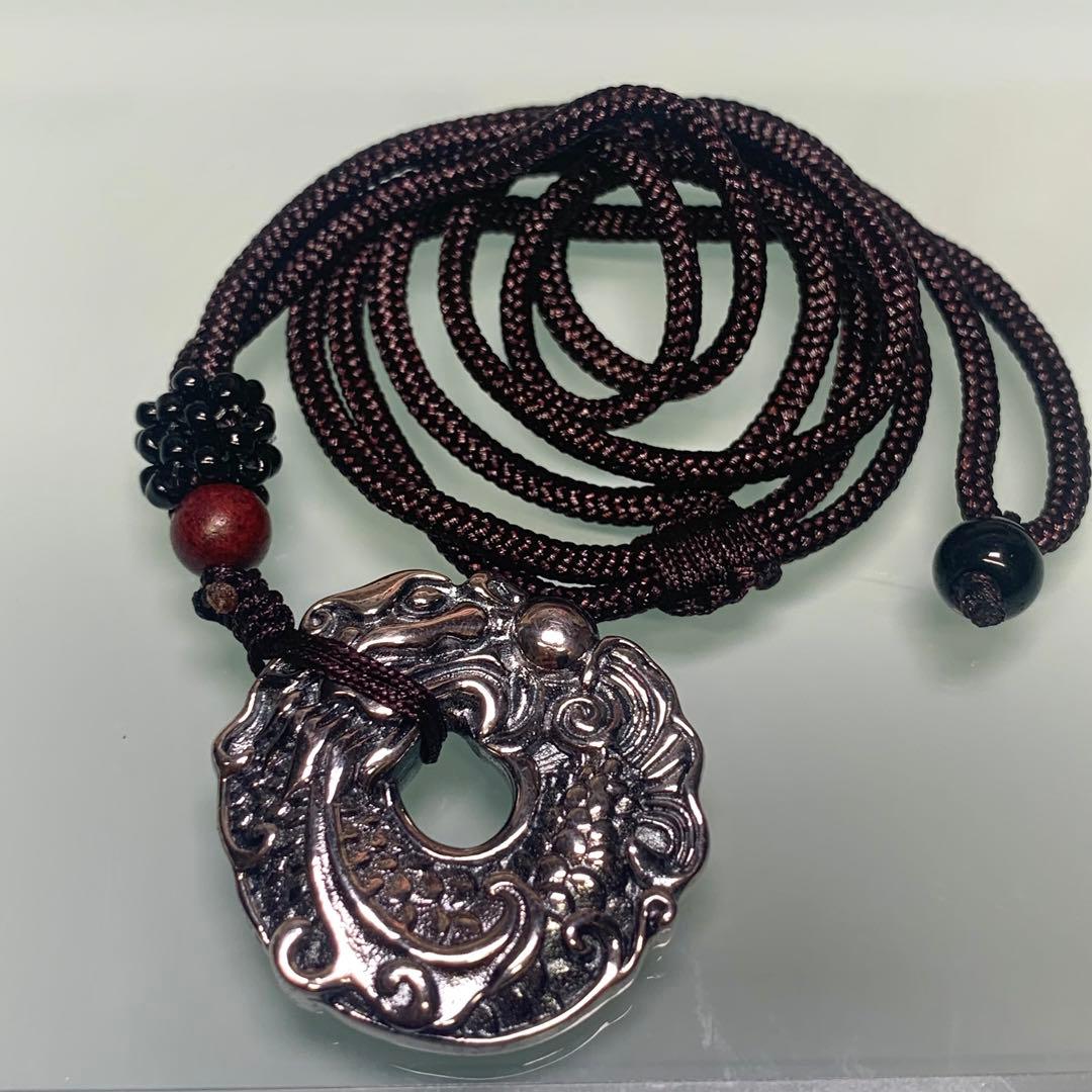 ペンダント　ネクレス　純銀製品　銀貨　銀龍　道教　開光済み　本物保証