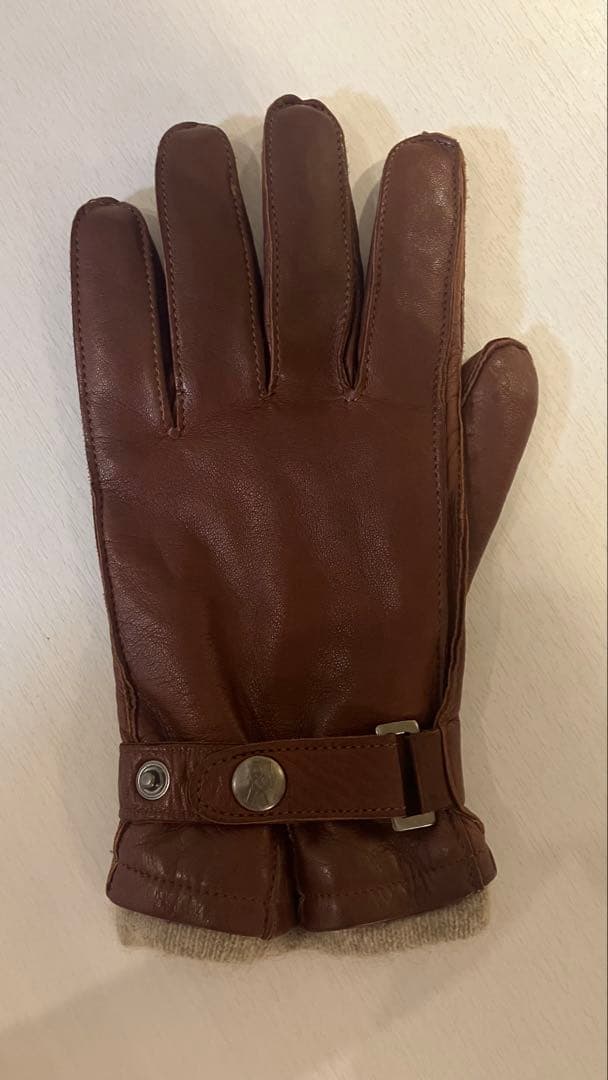 【高級ブランド】madova 本革レザー手袋　カシミア100% ブラウン 茶色