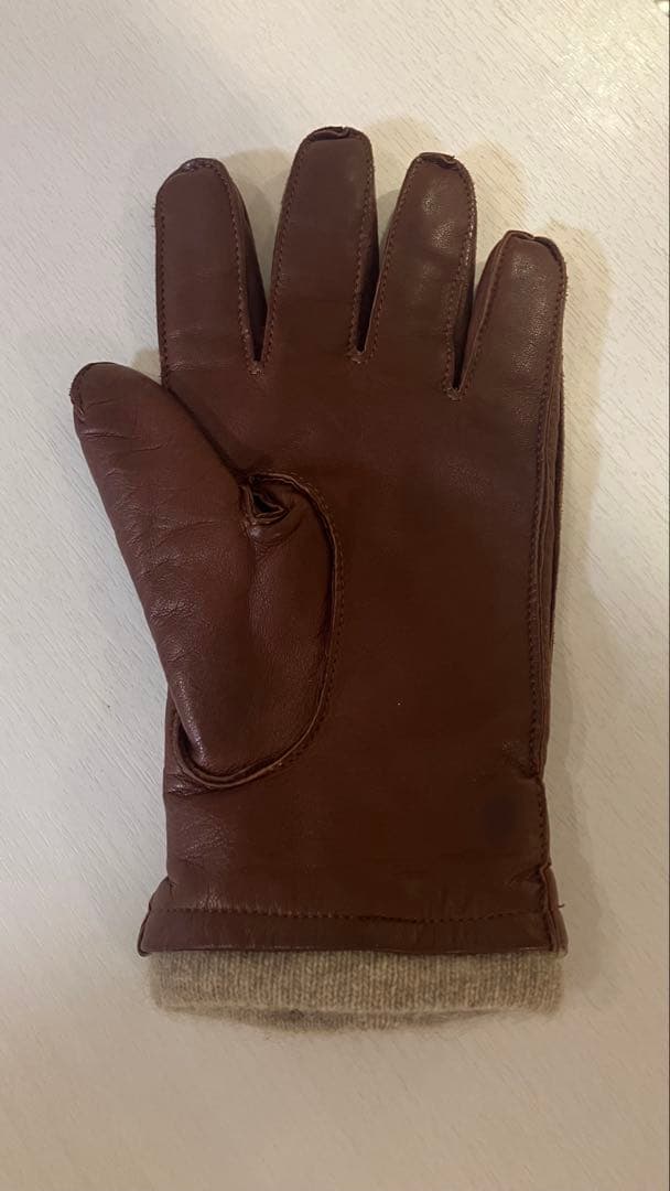 【高級ブランド】madova 本革レザー手袋　カシミア100% ブラウン 茶色