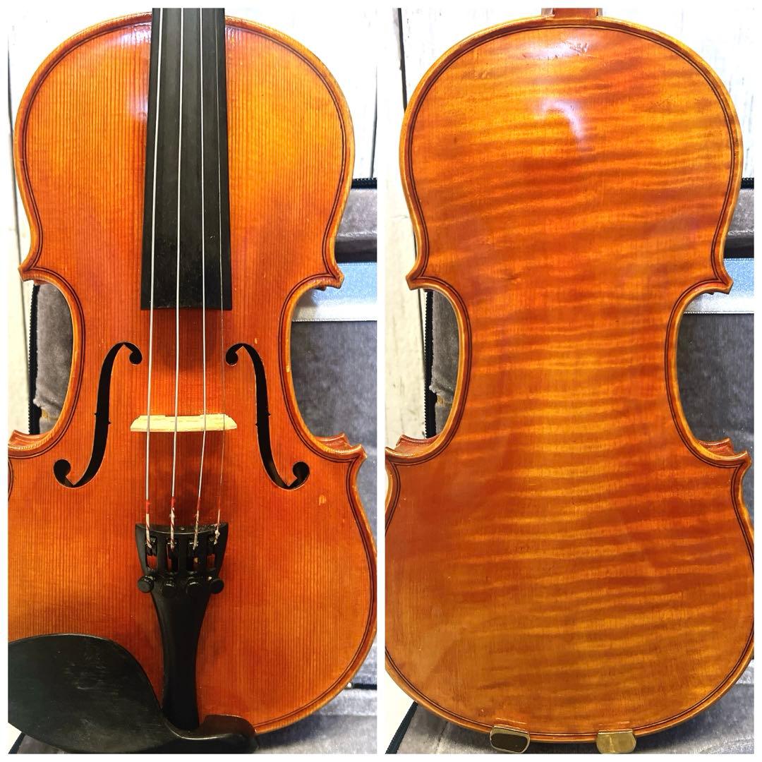 【詳細不明】美虎杢 1/8サイズ バイオリン　原産国不明