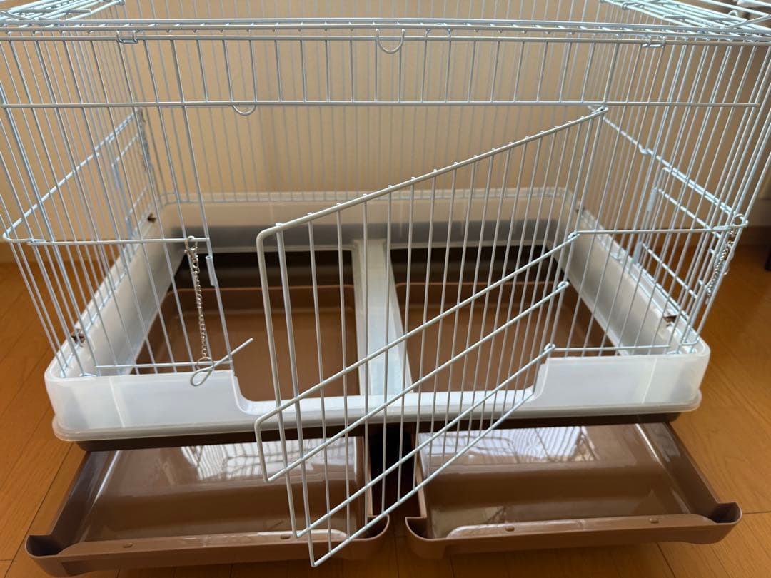 マルカン　うさぎカンタンお掃除ケージ ワイドB キャスター付き　ブラウン