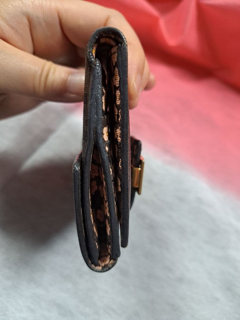 花柄 二つ折り財布 フェンディ ズッキーノ 金ロゴ ゴールドロゴ