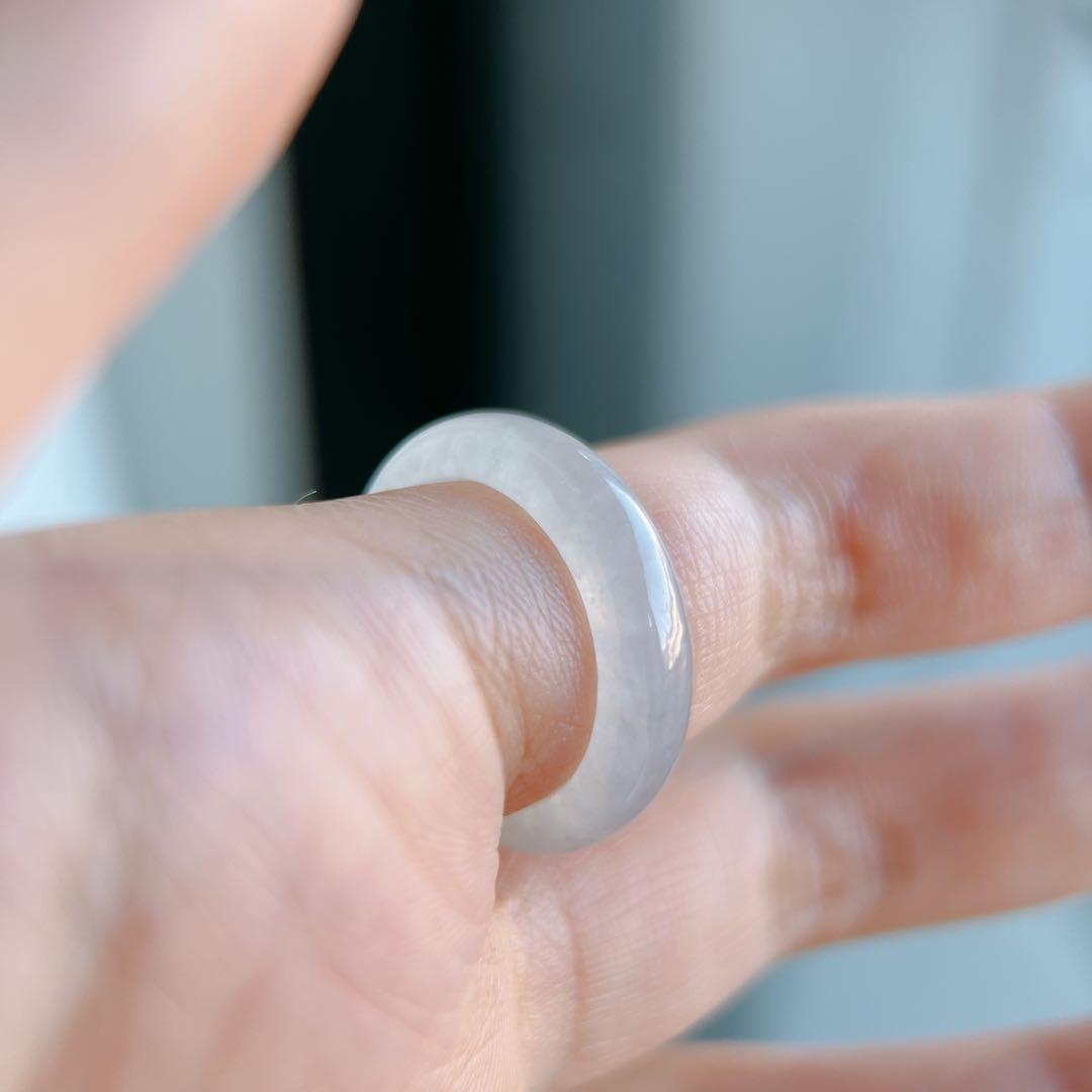 ミャンマー産天然本翡翠 くりぬきリング 10号