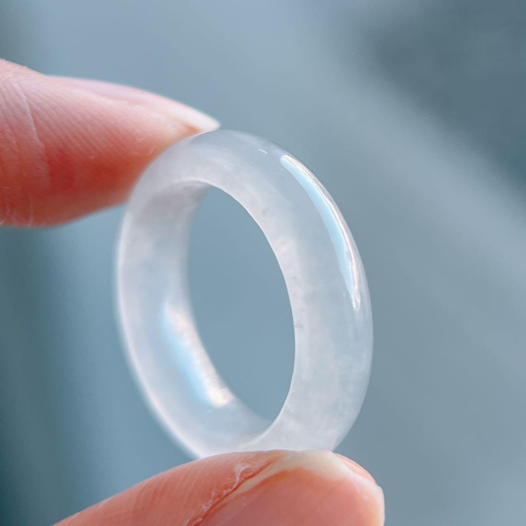 ミャンマー産天然本翡翠 くりぬきリング 10号