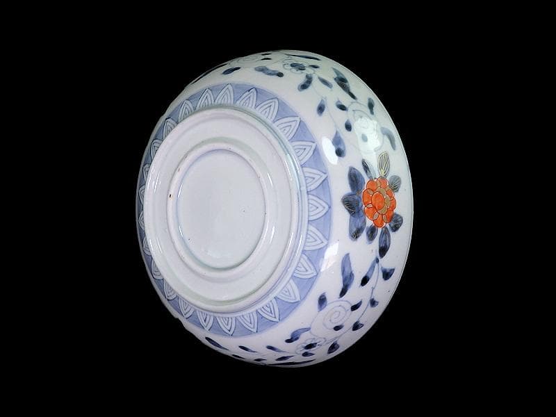 古伊万里　色絵　花鳥紋に獅子の図　深鉢　D285AS-CQm