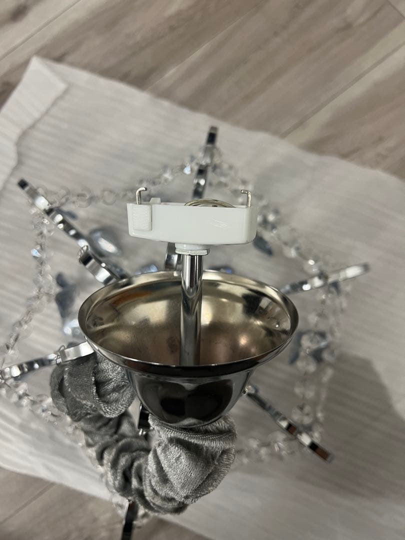 青色クリスタルシャンデリア