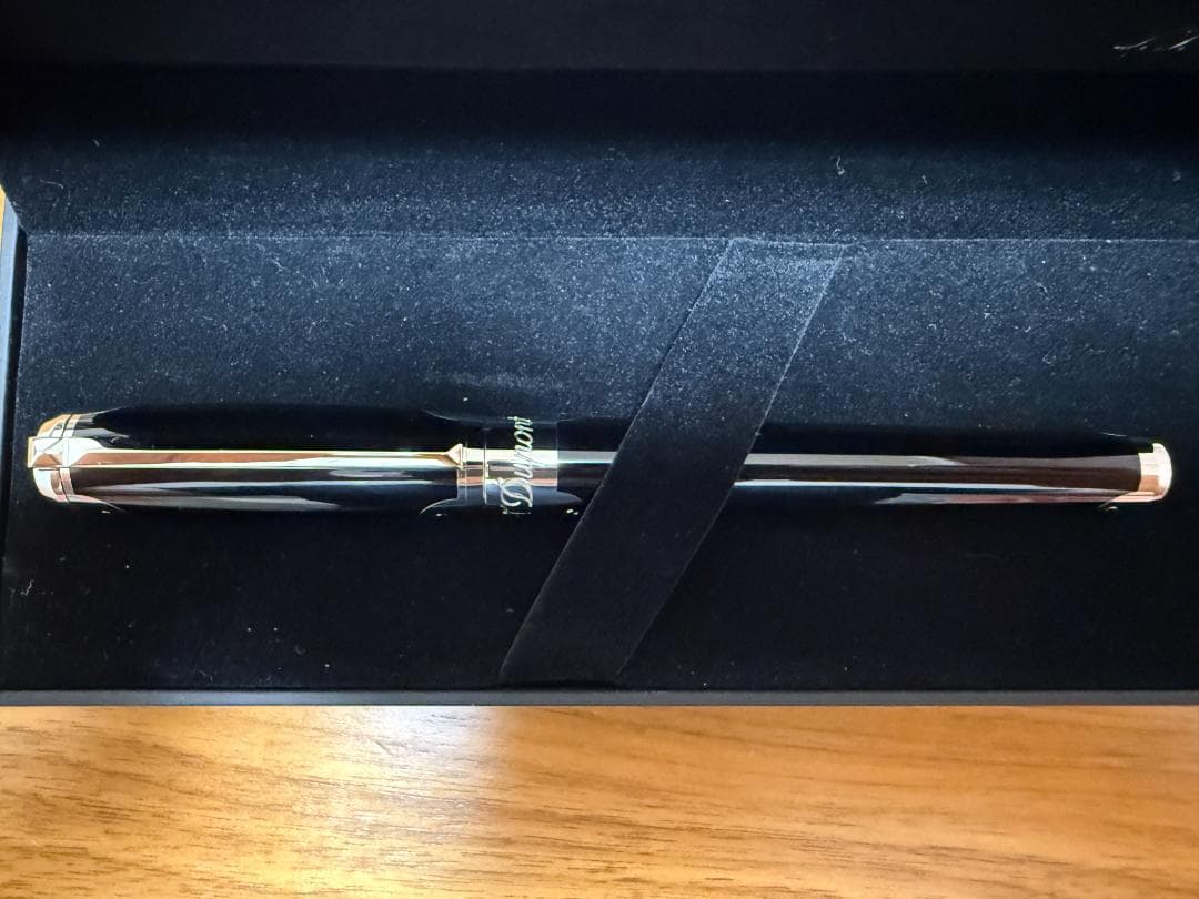 S.T. Dupont ラインD 万年筆 ブラック×シルバー 410677