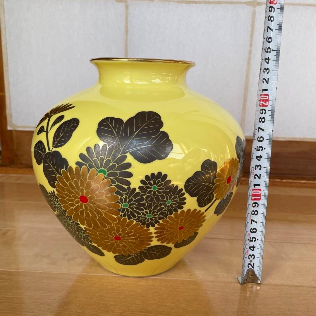 アンティーク 菊 壺 置物