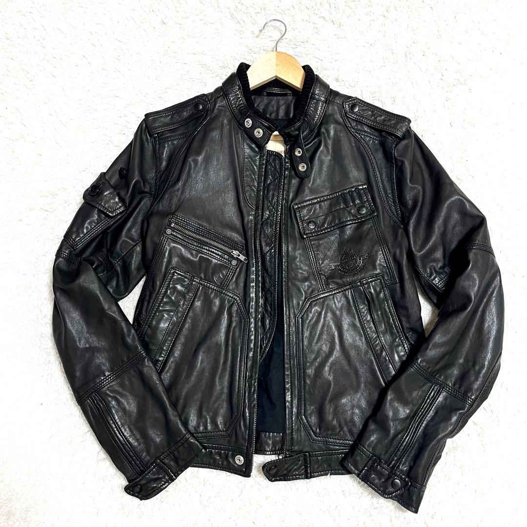 ✨美品✨DIESEL レザージャケット シングルライダース ラムレザー Sサイズ