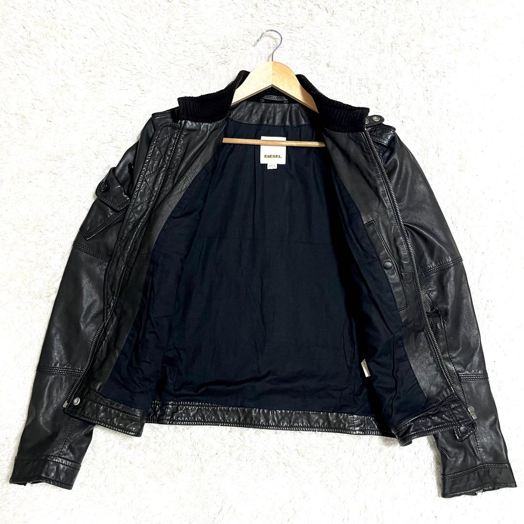 ✨美品✨DIESEL レザージャケット シングルライダース ラムレザー Sサイズ