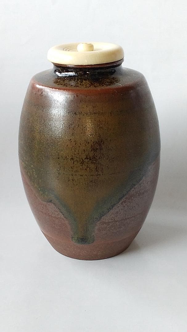 丹波茶入 信水窯 市野信水 作 仕覆 東山裂 共箱 肩衝茶入 茶入 茶道具 美品