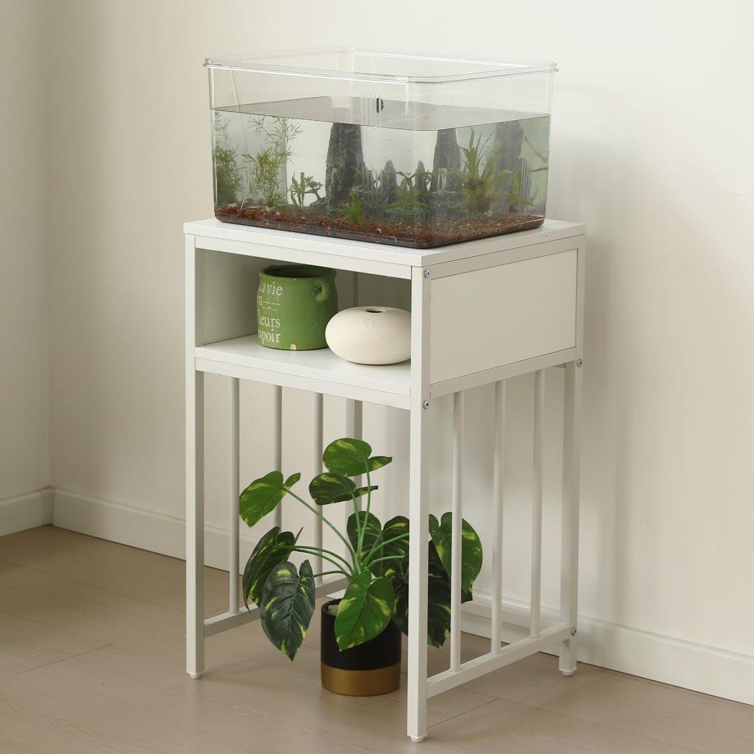 【白】 水槽台 水槽スタンド 幅45*奥行40cm 耐荷重100kg 二段収納棚